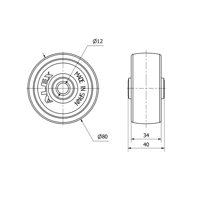 ALEX*Rueda Poliamix - UT80-12-40 - 4-0023*