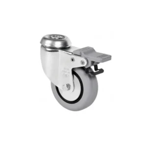 ALEX*Rueda Giratoria Goma Gris Freno Doble - 20BHFD80CP-PGI - 1-0387*