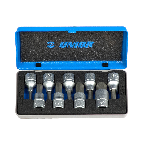 UNIOR*Juego vasos punta hexagonal Ø5-17 - 192/14