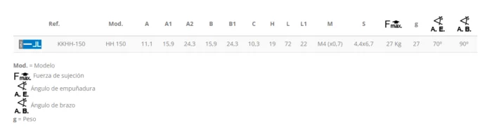 KAKUTA*Brida Brazo Horizontal KKHH-150