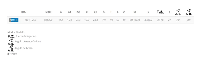 KAKUTA*Brida Brazo Horizontal KKHH-250