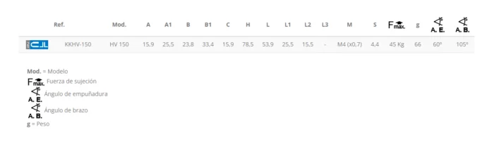 KAKUTA*Brida Brazo Vertical KKHV-150