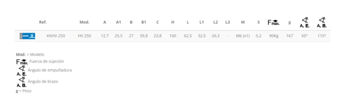 KAKUTA*Brida Brazo Vertical KKHV-250