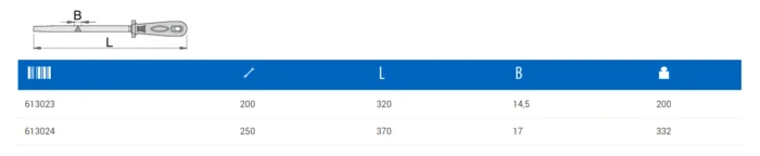 UNIOR*Lima triangular con mango 200 - 764H1/2S