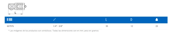 UNIOR*Adaptador 1/4"-1/4"-3/8" - 188.7/2