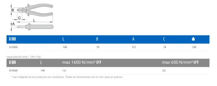 unior alicate aislado 461-1vdebi UNIOR*Alicate corte diagonal aislado 140 - 461/1VDEBI
