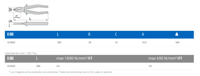 unior alicate universal aislado 406-1vdebi UNIOR*Alicate Universal Aislado 200 - 406/1VDEBI