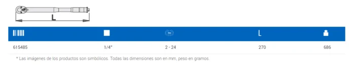 UNIOR*Dinamométrica 264 - 1/4"x2-24