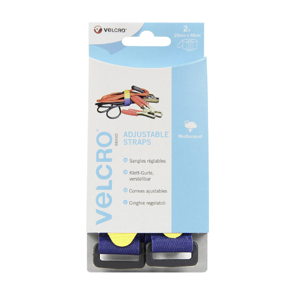 VELCRO*Straps Correas 25mm. x 46cm. Azul/Amar.