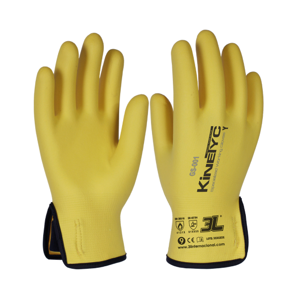 3L*Guantes de seguridad - mecánicos - Kinetyk Yellow T-9