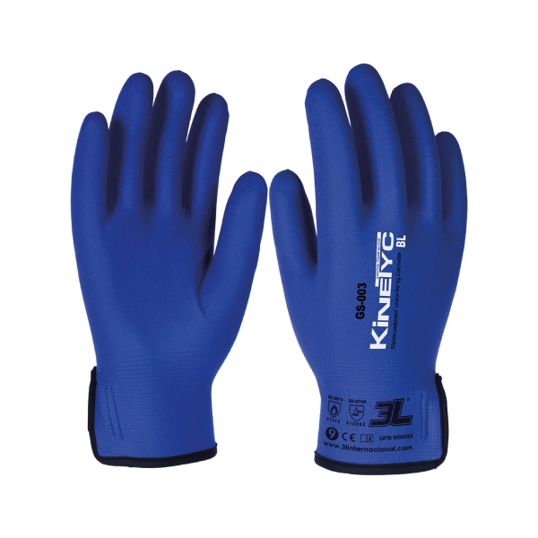 3L*Guantes de seguridad - mecánicos - Kinetyk Blue T-9