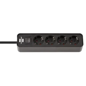 Base clavija 3 tomas 1.5mts. - Negro - 1153230000