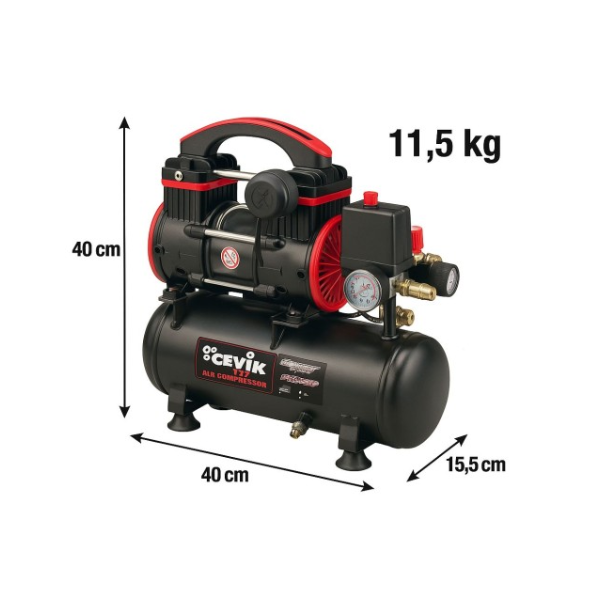 CEVIK*Compresor silencioso 6 litros 1HP - CA-PRO6XS