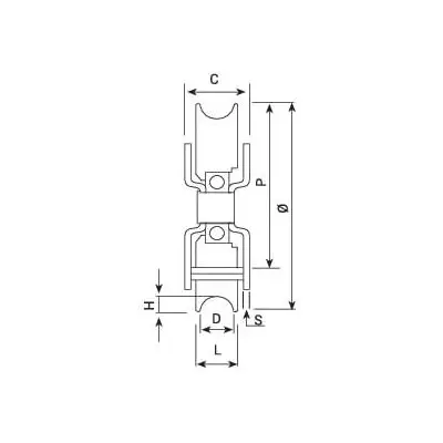 AUMON*Rueda con soporte interno 100 - C/R-20 - 12010002