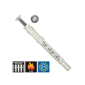 Taco de nylon vs. nudo + Tornillo cónico torx inox A4 - Ø8x80