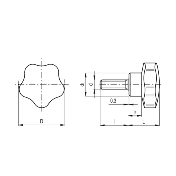 ELESA*Volante con lóbulos VC.192/30 P.M-8x20 - COD.66241 *