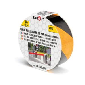 Cinta reflectante amarilla/negra 33m. x 50mm.