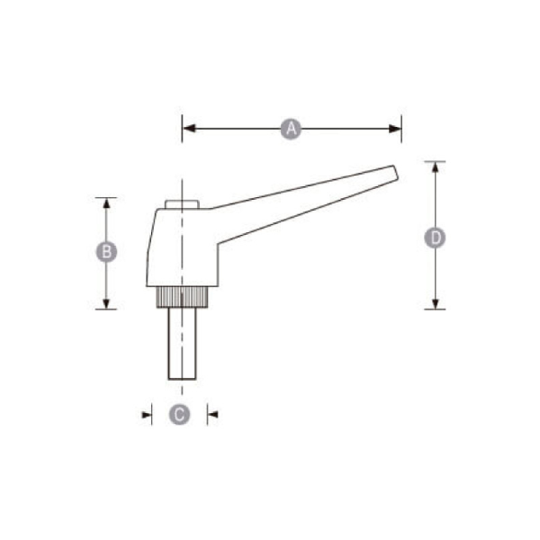 OPAC*R2843M-6-25 Empuñadura graduable macho M-6X25