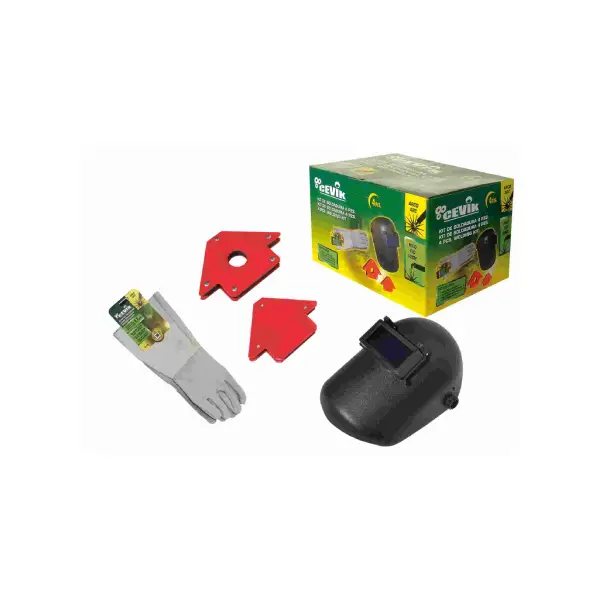 CEVIK*Kit soldadura 4 piezas (GUANTES+ESCUD+PANTALLA)