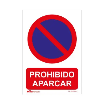 Señal de PVC "PROHIBIDO APARCAR" - 0'7mm - 210x300