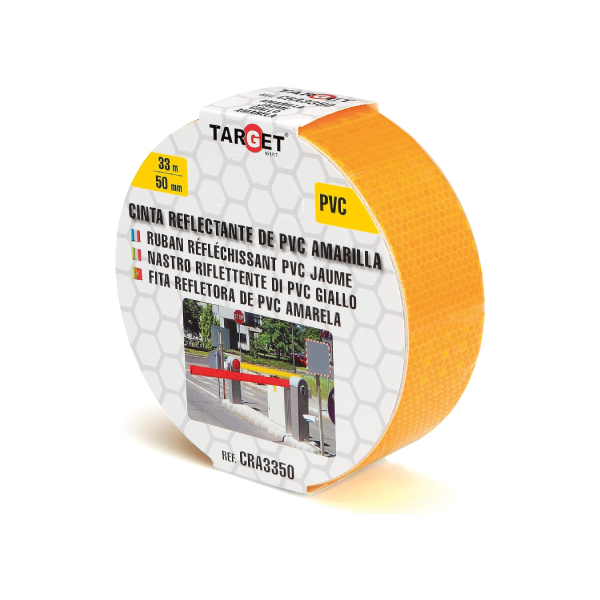 Cinta reflectante amarilla 33m. x 50mm.
