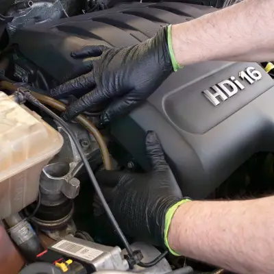 Guante bicapa zig zag - LA VESTIA - Negro - 50 uds. - T-XL