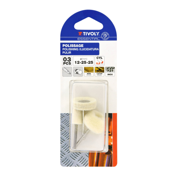 TIVOLY*3 mini-cepillos de fieltro Ø12-25-25mm. - 11109020001